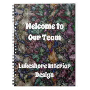 Carnet Welcome to Our Team Swirled Colorful Tiled Mosaic