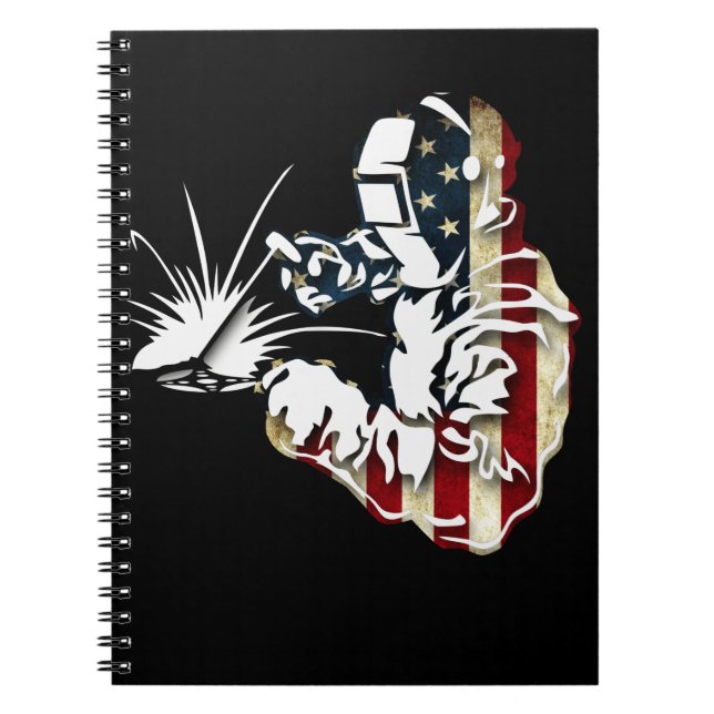 Carnet Welder American Flag USA Patriotic Welder Cadeau (Devant)