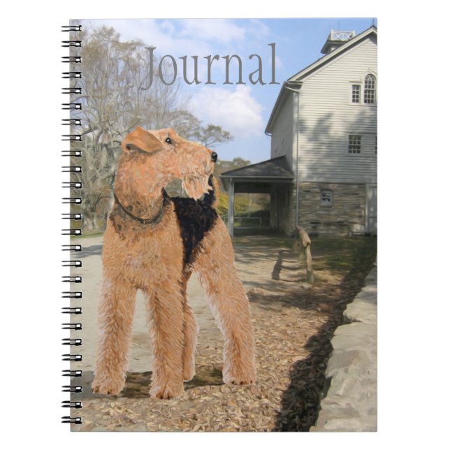 Carnet Welsh Terrier dans la cour de l'écurie (Devant)