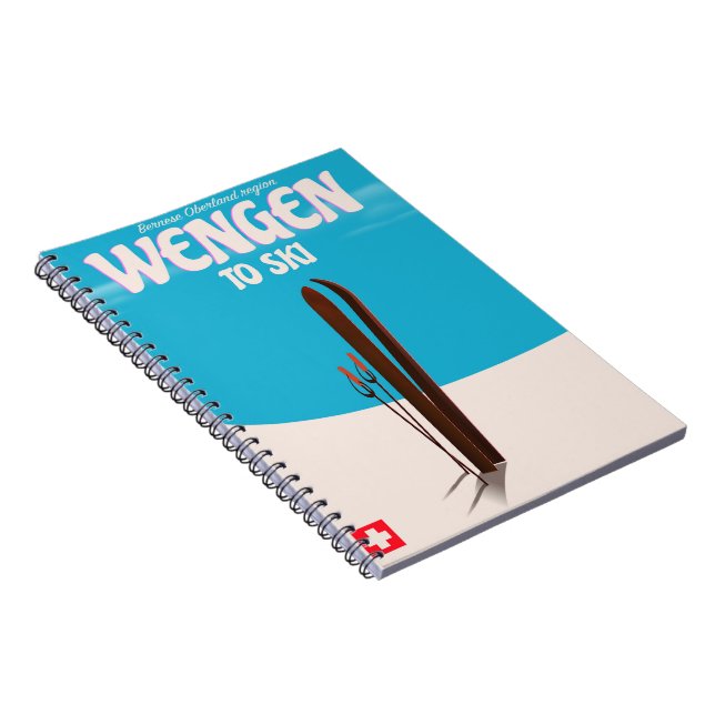 Carnet Wengen, Suisse, affiche de ski (Côté Droit)