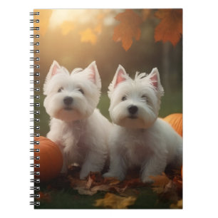 Carnet West Highland White Terrier Chiot Citrouille d'aut
