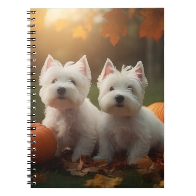 Carnet West Highland White Terrier Chiot Citrouille d'aut (Devant)