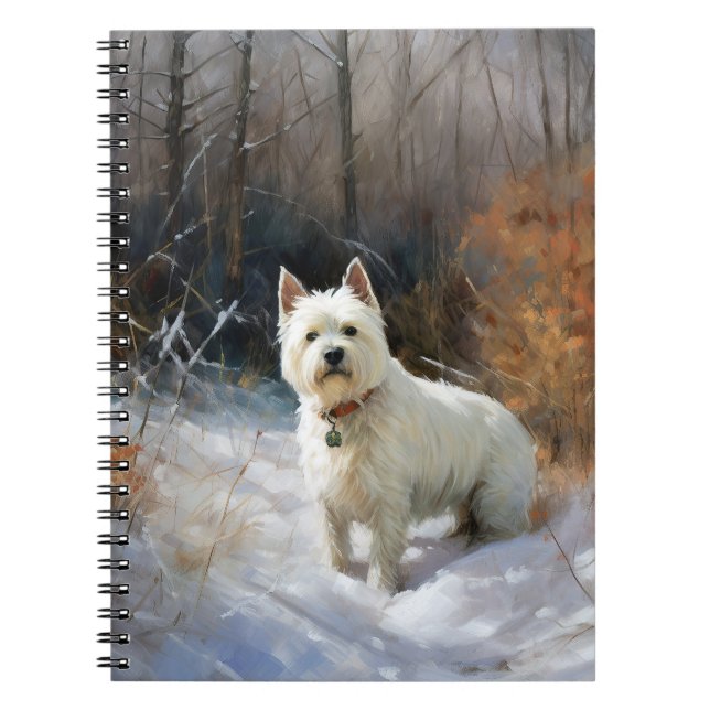 Carnet West Highland White Terrier Laissons neiger Noël (Devant)