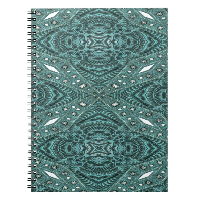 Carnet Western Country mode Turquoise Cuir Turquoise (Devant)