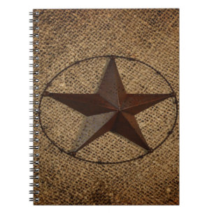 Carnet Western Country Rustic Burlap Primitif Texas Star