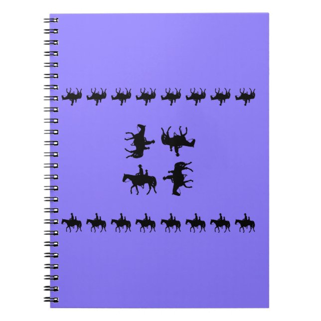 Carnet Western Periwinkle - Horseback Silhouettes (Devant)