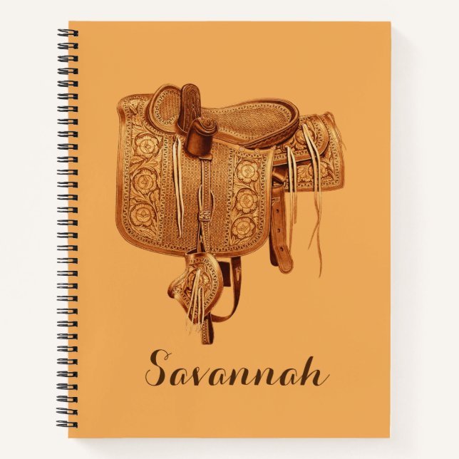Carnet Western, Saddle, Femme, Équitation, Anniversaire (Devant)