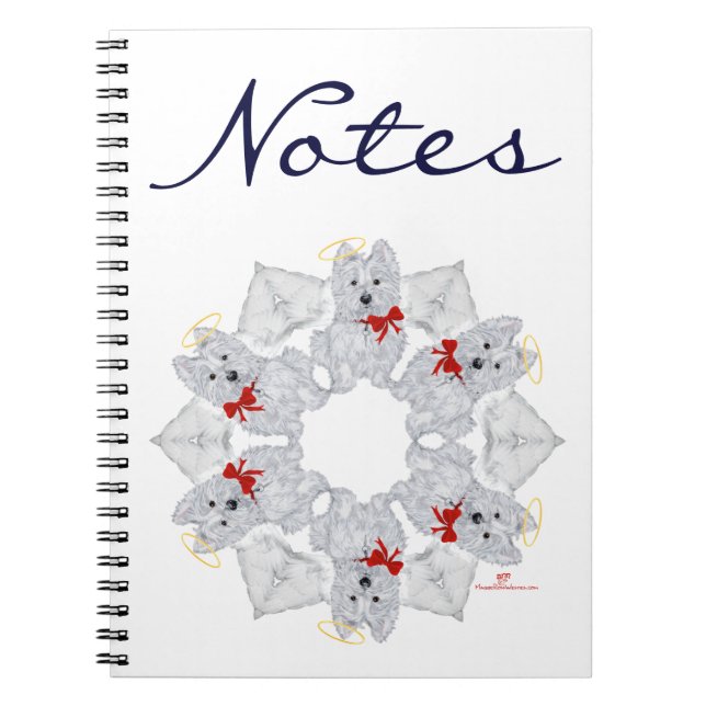 Carnet Westie Ange Flocon de Neige (Devant)
