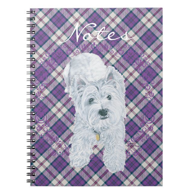 Carnet Westie sur Tartan (Devant)