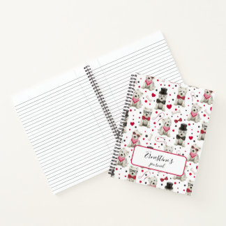 Carnet Westies blanches avec accessoires Whimsical