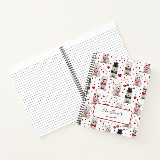 Carnet Westies blanches avec accessoires Whimsical (Intérieur)