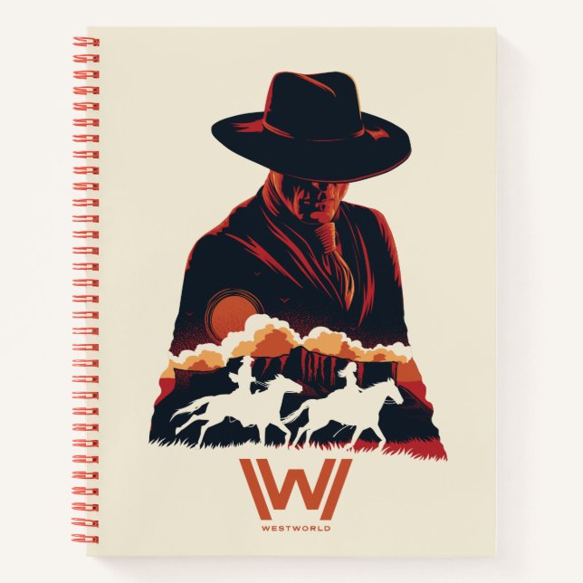Carnet Westworld | Homme en Silhouette du désert noir (Devant)
