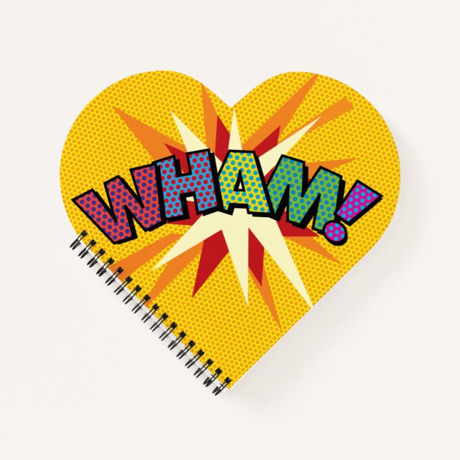 Carnet WHAM POW Amusement Bande Dessinée Rétro (Devant)