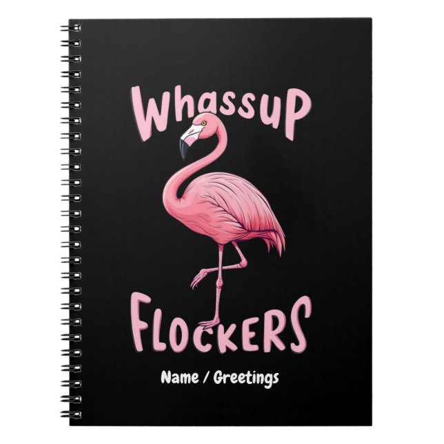 Carnet Whassup Flockers Flamant rose Conception d'un flam (Devant)