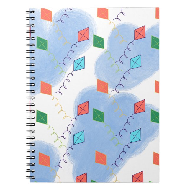 Carnet Whimiscal Kites Multicolored Sky Pattern (Devant)