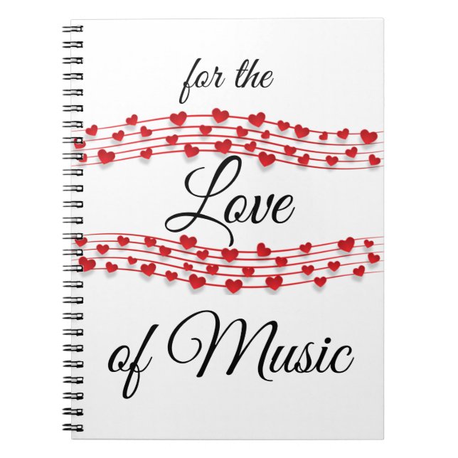 Carnet Whimsical coeurs musique "Pour l'amour de la musiq (Devant)