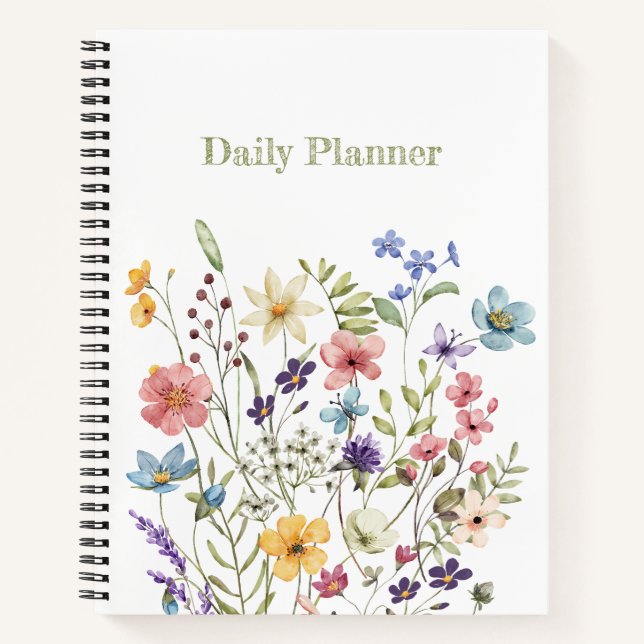 Carnet Whimsical Colorful Wildflower Bloom Spring (Devant)