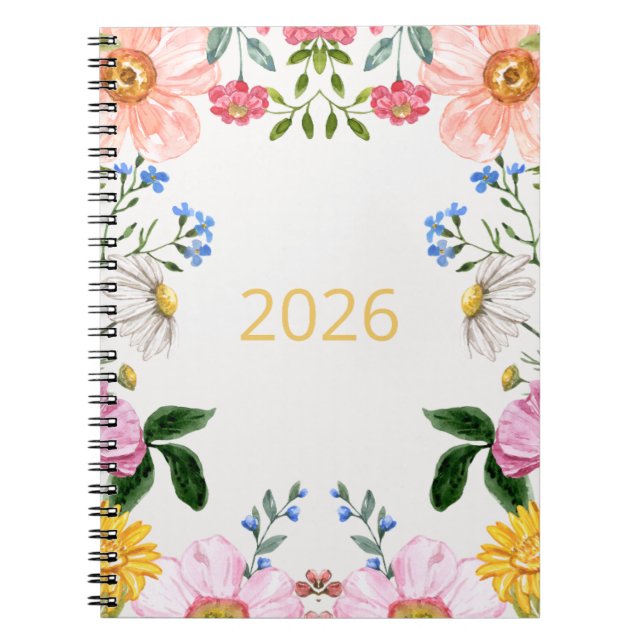 carnet Whimsical Fleur sauvage 2026 (Devant)