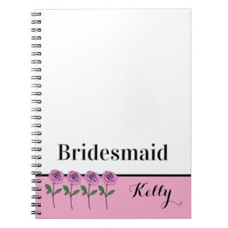 Carnet Whimsical Hand Drawn Pink Roses Bridesmaid