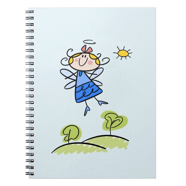 Carnet Whimsical Happy Flying Angel Fairy (Devant)