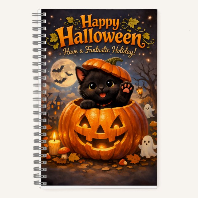 Carnet Whimsical happy Halloween spiral note (Recto)