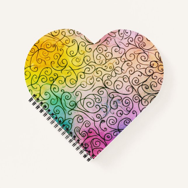 Carnet Whimsical noir Motif  Abstrait coloré (Devant)