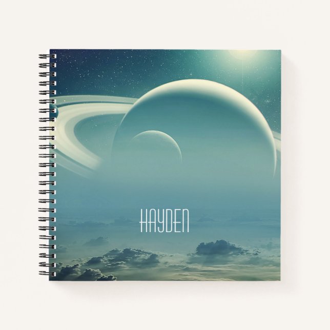 Carnet Whimsical Planets Space Dreamscape Personalised (Devant)