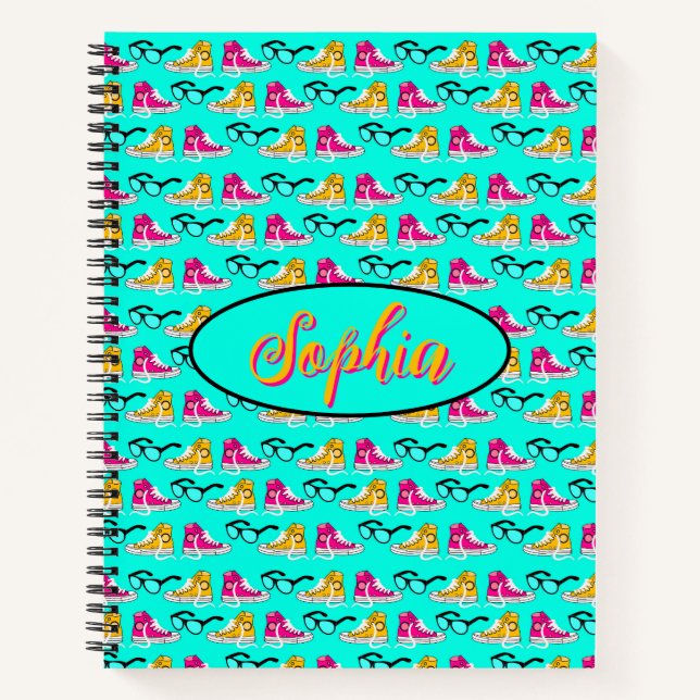 Carnet Whimsical sneakers and glasses (Devant)