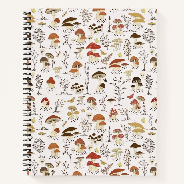 Carnet Whimsical Woodland Champhrooms Motif (Devant)