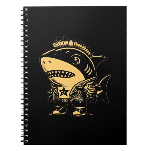 Carnet Whimsigoth Cyborg Shark Art Vintage Design (Devant)