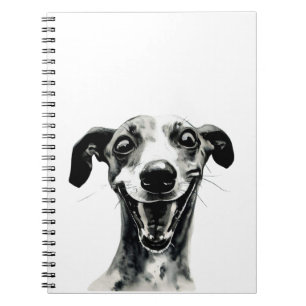 Carnet Whippet noir et blanc Cute Greyhound