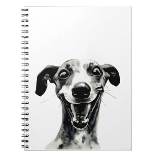 Carnet Whippet noir et blanc | Cute Greyhound