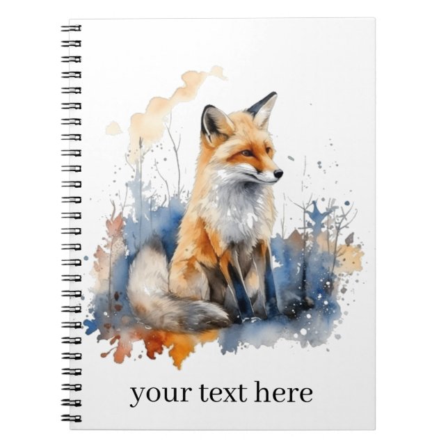 Carnet Whispers of the Wild Fox in Watercolor, personnali (Devant)