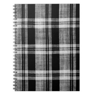 Carnet White and black checkered plaid fabric texture for