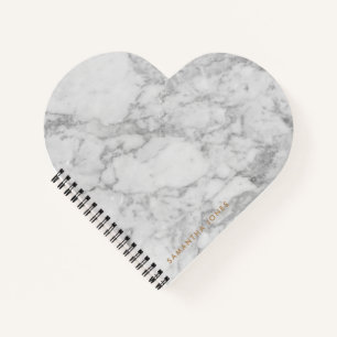 Carnet White Carrara Marble Gold Classic Personalised