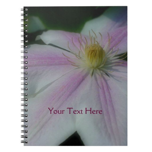 Carnet White Clematis Flower Personalized Nature (Devant)