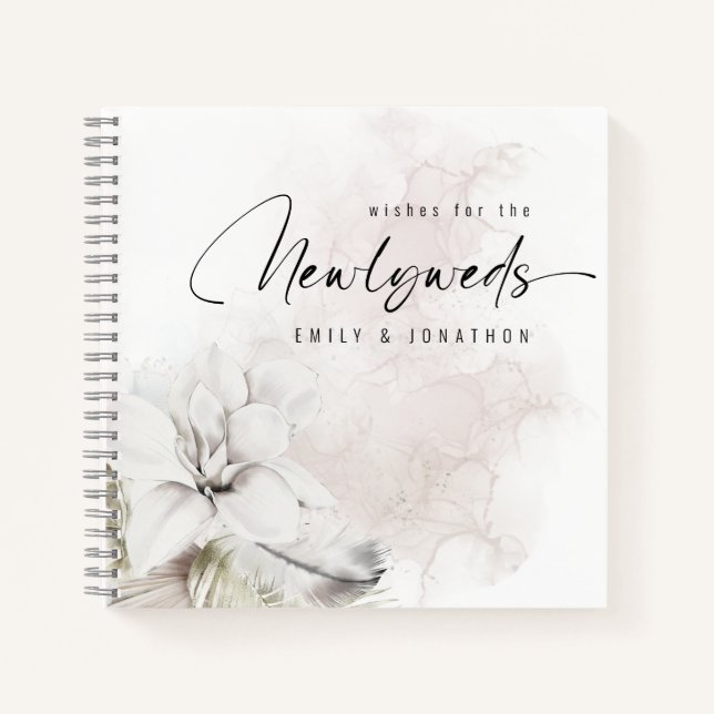 Carnet White Florals Wives for Newlywees Guest Book (Devant)