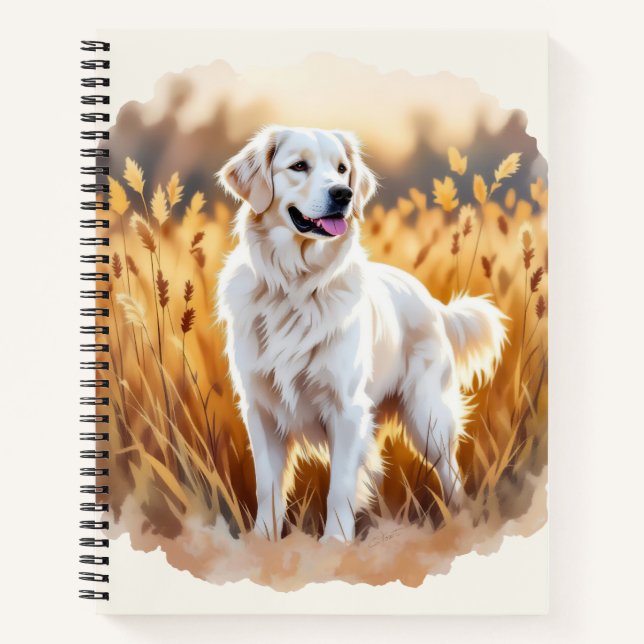 Carnet White Golden Retriever Dog (Devant)