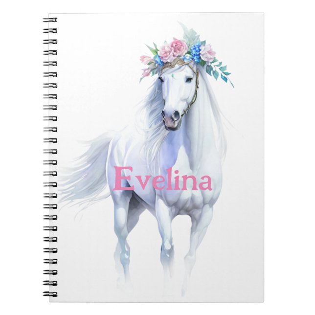 Carnet White Horse Spiral Notebook: Magical and Fun (Devant)