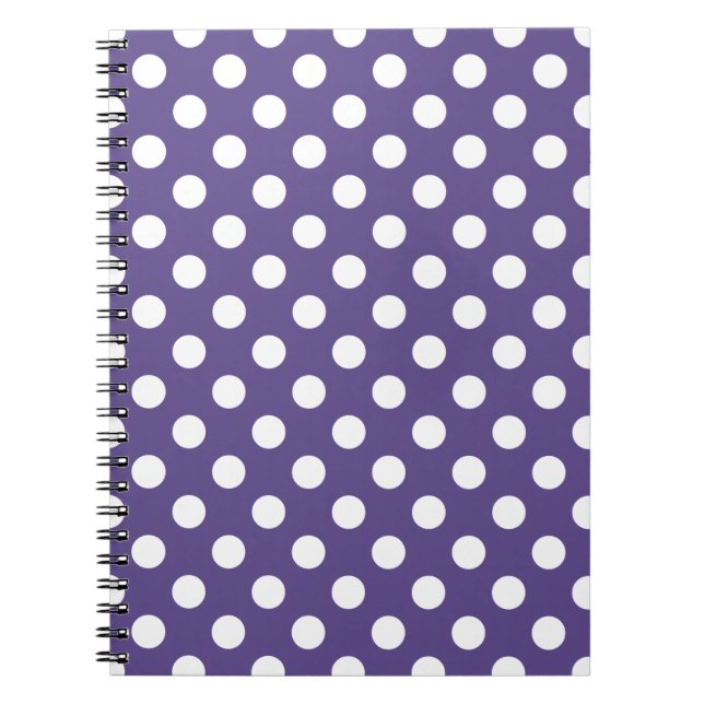 Carnet White polka dots on ultra violet (Devant)