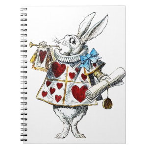 Carnet White Rabbit Alice Wonderland Hearts Fourre-tout