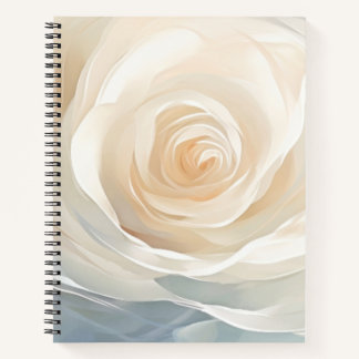 Carnet White rose abstract flower painting