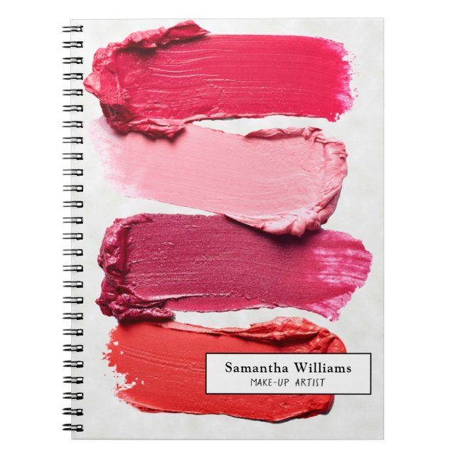 Carnet White Rose Beauty Salon Maquillage Artiste Lipstic (Devant)