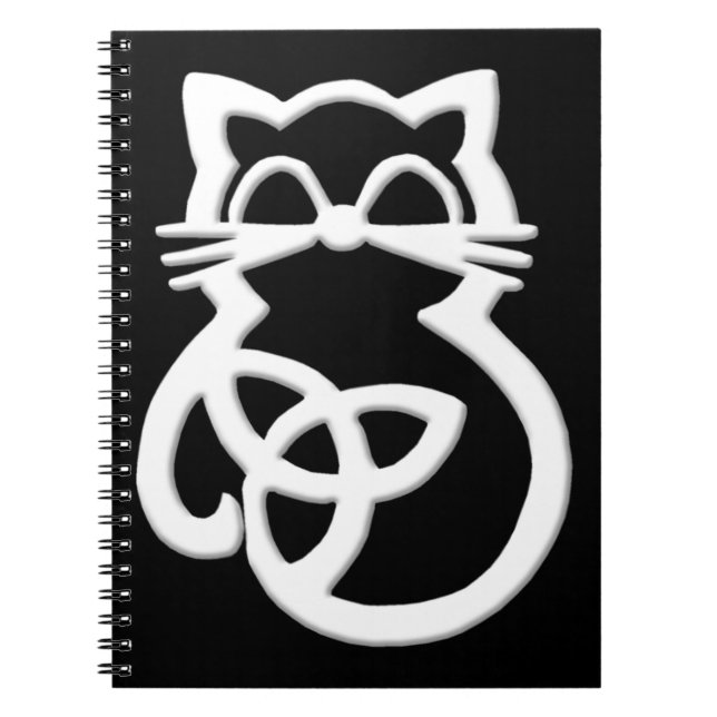 Carnet White Trinity Knot Celtic Cat Notebook (Devant)
