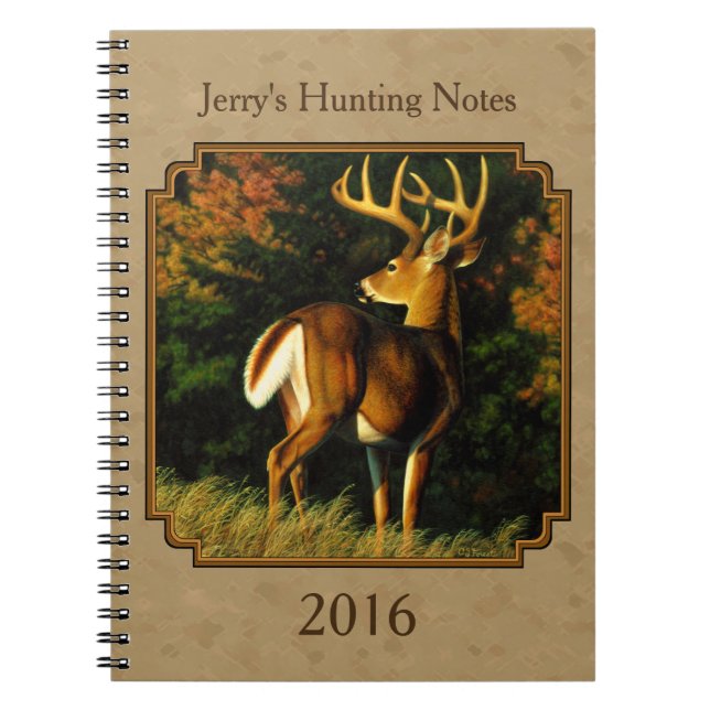 Carnet Whitetail Buck Deer Hunting Tan (Devant)