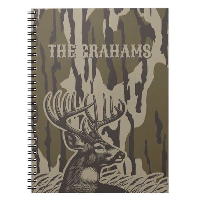 Carnet Whitetail Deer Bottomland Camo Deer Nom personnali (Devant)