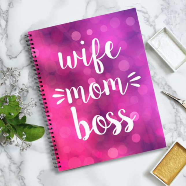 Carnet Wife Boss Babe Fun Script Typografy Hot Pink (Créateur téléchargé)