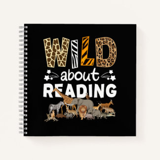 Carnet Wild About Reading Books And Bookworm Library
