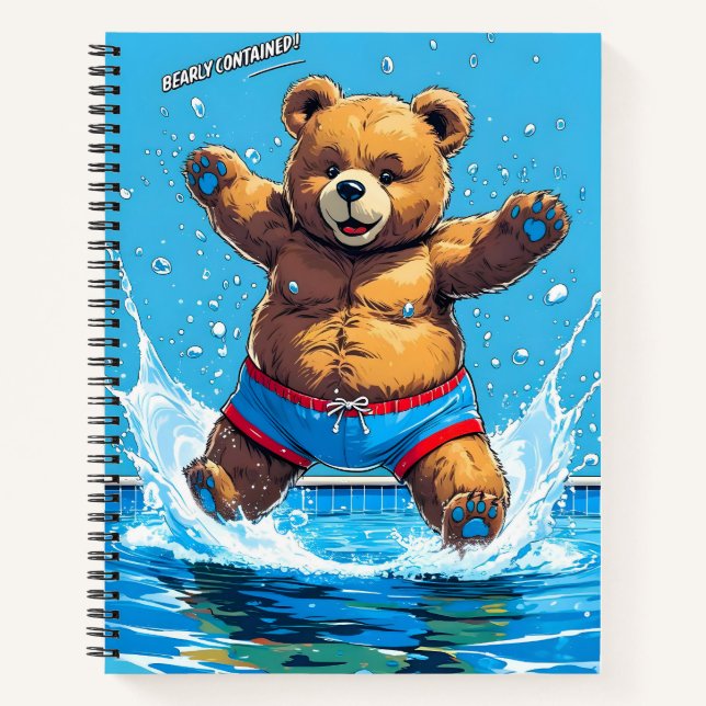 Carnet Wild Bear Summer Vintage Pool  (Devant)
