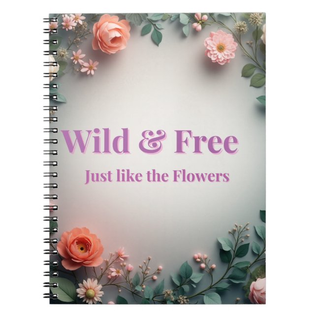 Carnet  Wild & Free Floral Line Art | Boho Minimal Design (Devant)